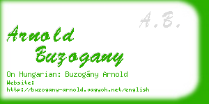 arnold buzogany business card