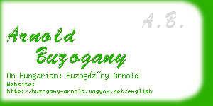 arnold buzogany business card